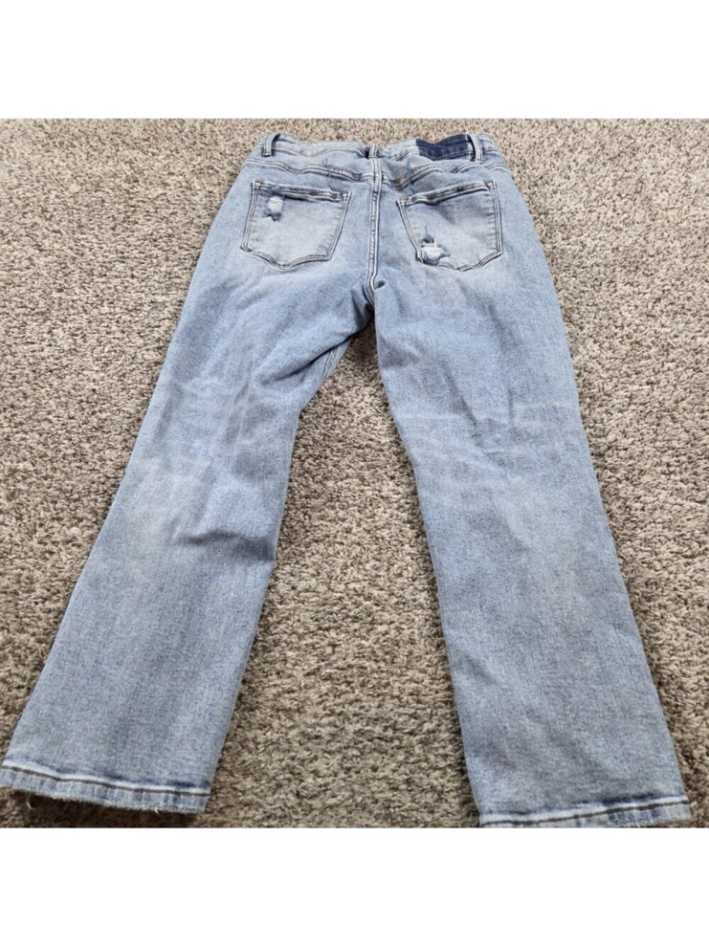 Lovervet Vervet Jeans Womens 31 Crop Straight Medium Wash Denim Distressed - Picture 7 of 8
